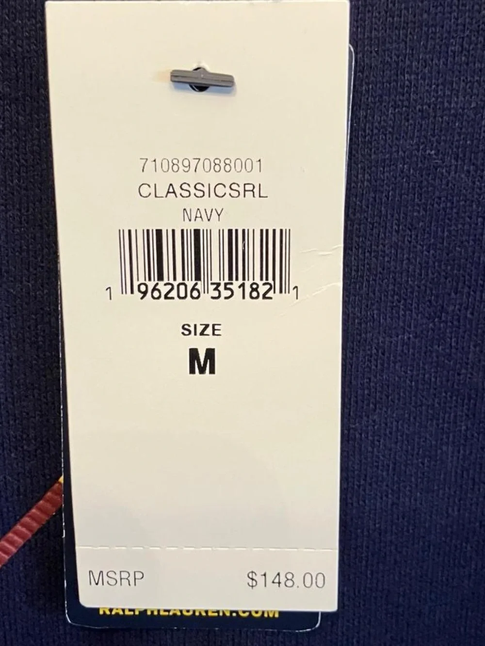 Polo by Ralph Lauren Navy Sweatshirt with Multicolor Striped Large Logo Size M